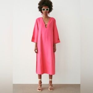 NWT Zara Pink Caftan Dress